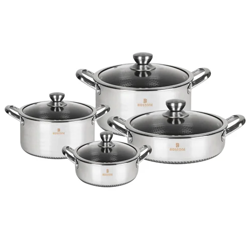 سرویس قابلمه استیل کف لیزری بیدستون 8 پارچه