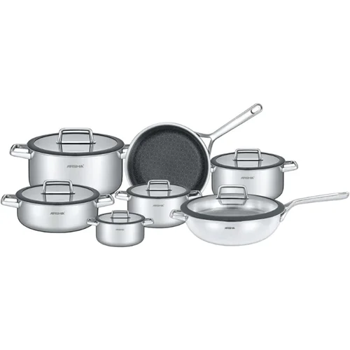 سرویس قابلمه استیل کف لیزری عرشیا آلمان 13 پارچه اصلی اقساط